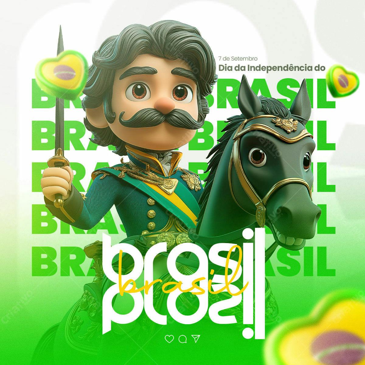 PSD para o Dia da Independência do Brasil Editável
