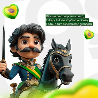 7 de setembro independência do brasil social media psd editável 3