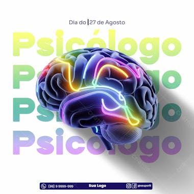 Flyer dia do psicólogo 27 de agosto