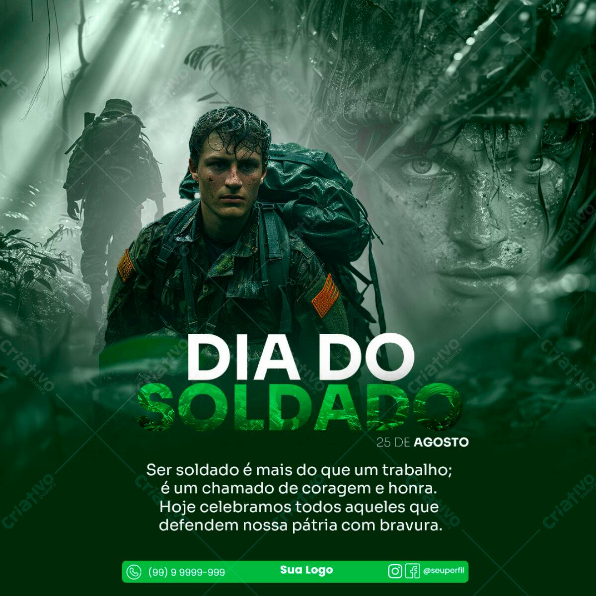 Flyer Dia do Soldado PSD Editável