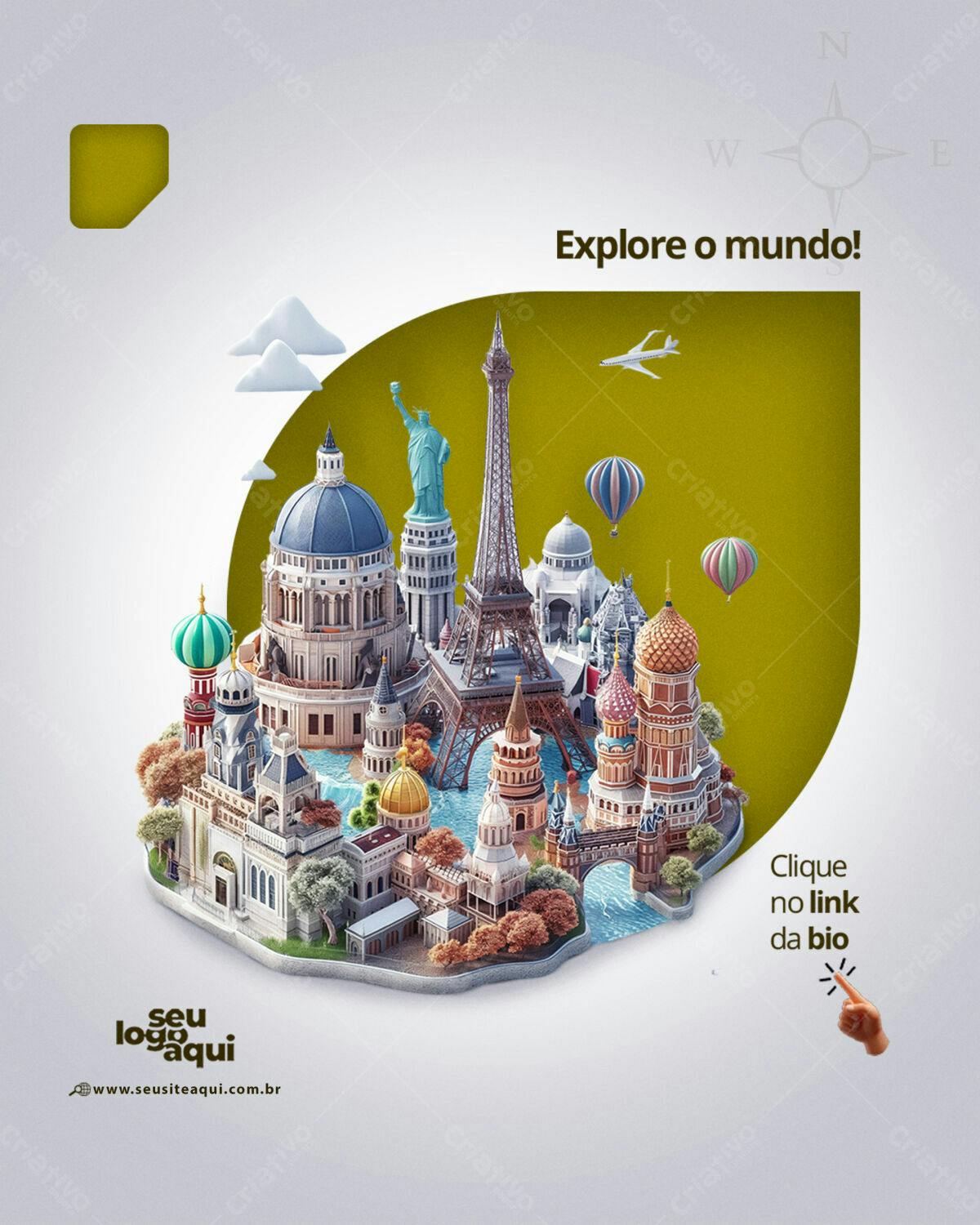 Flyer Viagem Mundial PSD Editável