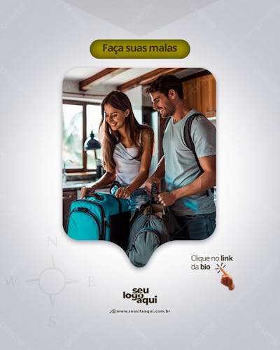Arte para agência de viagem e turismo, arte editável