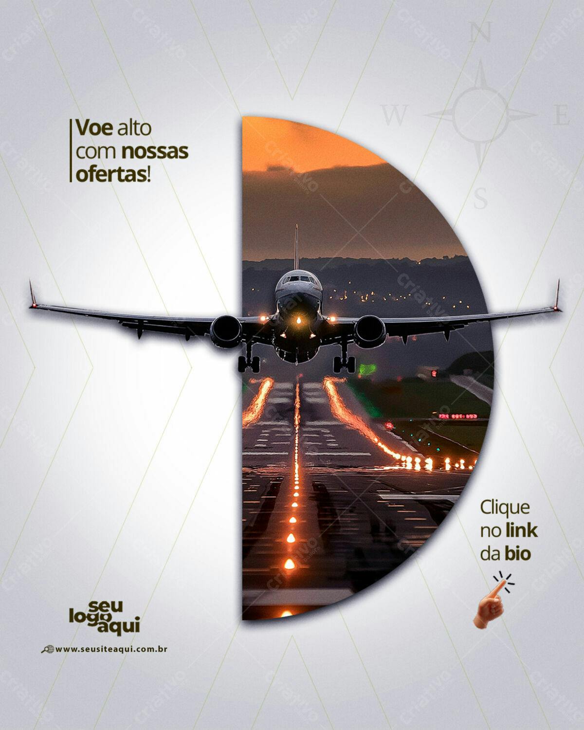 Postagem para Redes Sociais com Avião PSD Editável