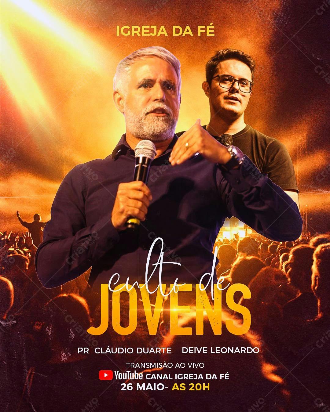 Flyer para Culto de Jovens PSD Editável