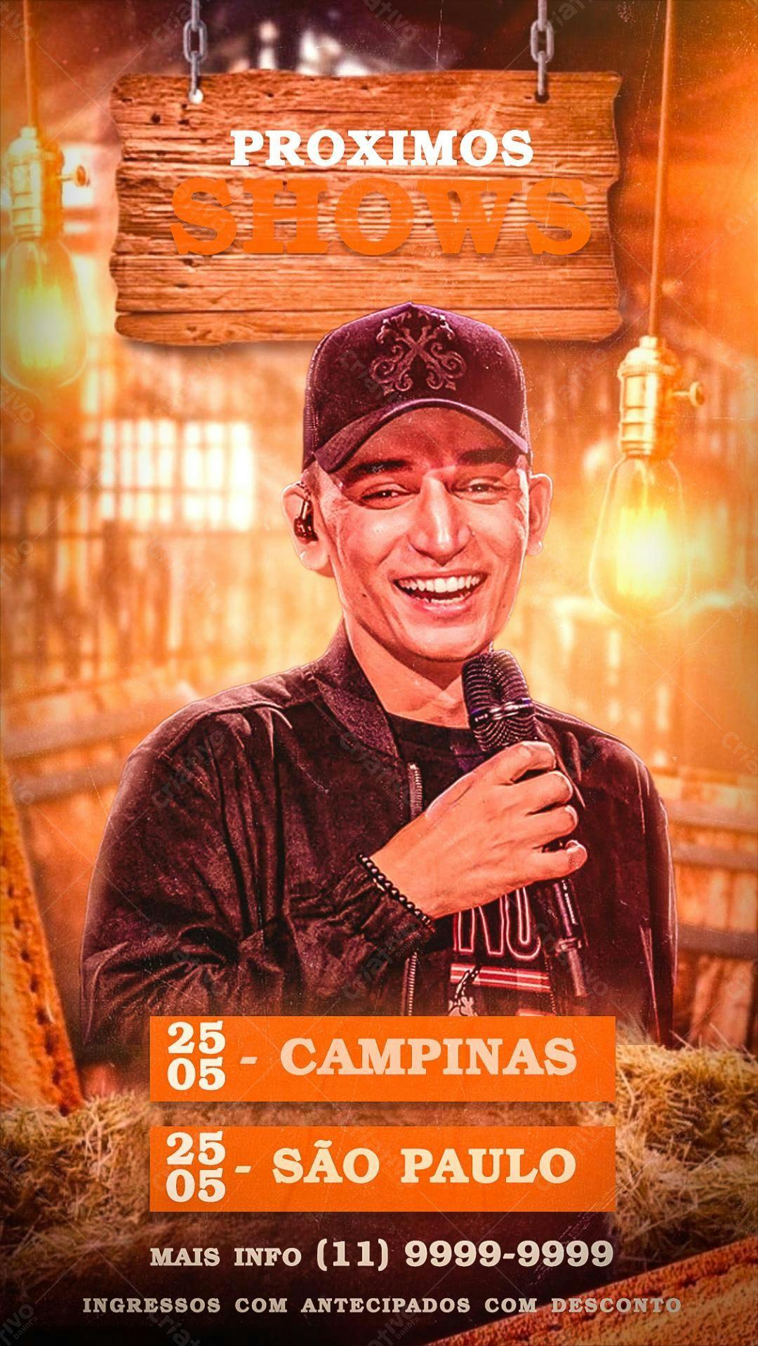 Flyer para Shows Musicais PSD Editável
