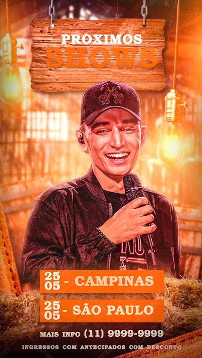 Flyer para Shows Musicais PSD Editável