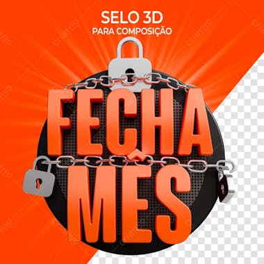 Selo 3d fecha mês