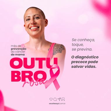 Outubro rosa mês de prevenção ao câncer de mama