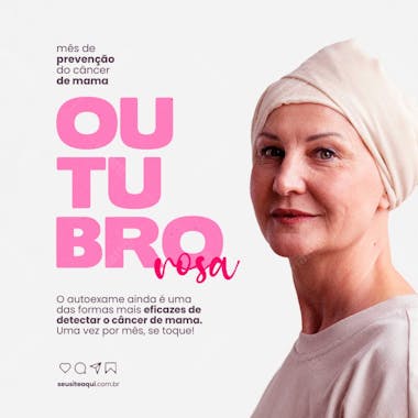 Mês de prevenção ao câncer de mama outubro rosa