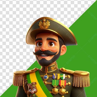 Personagem 3d soldado independência do brasil