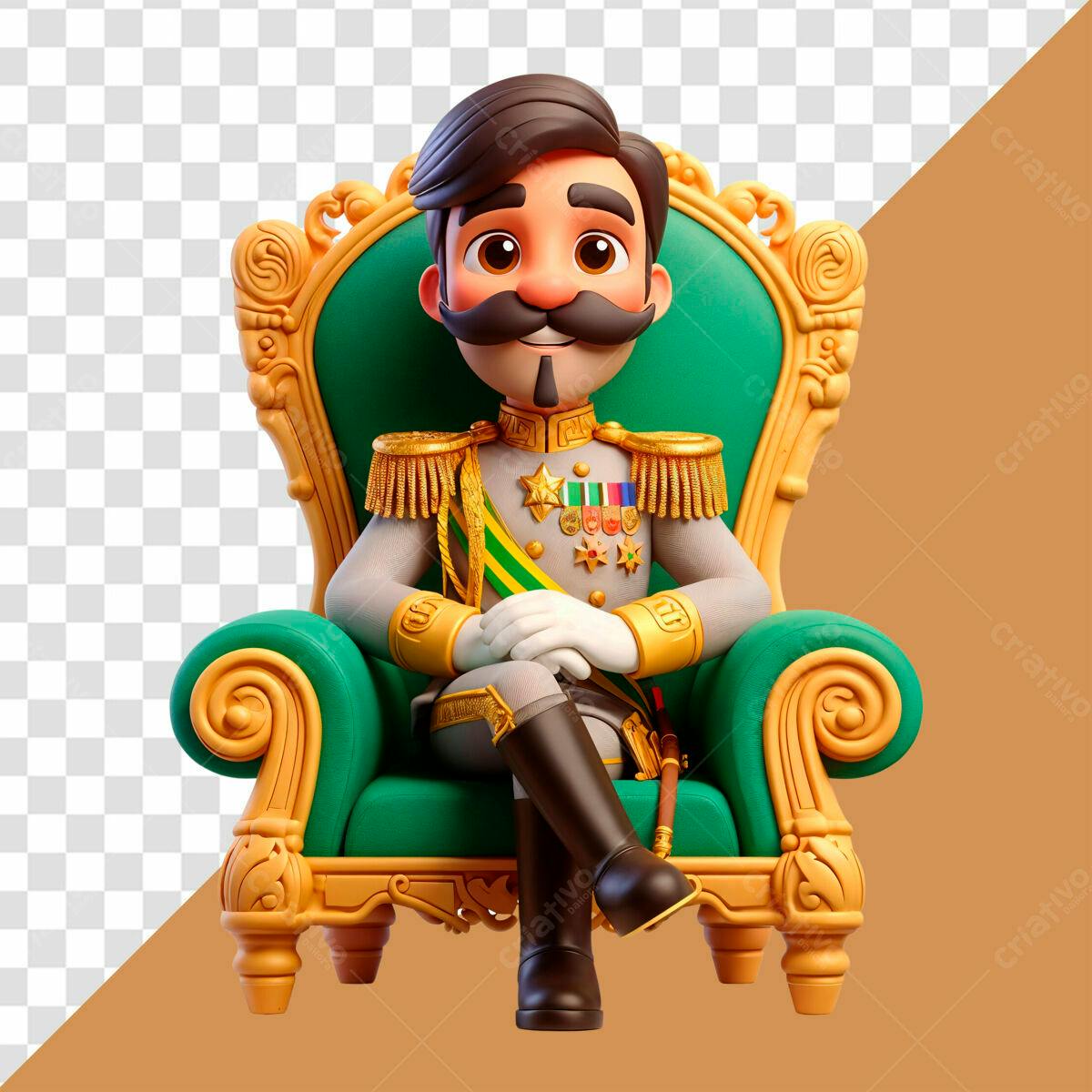 Personagem Cartoon Imperador PSD Editável