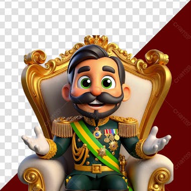 Personagem 3d soldado independência do brasil