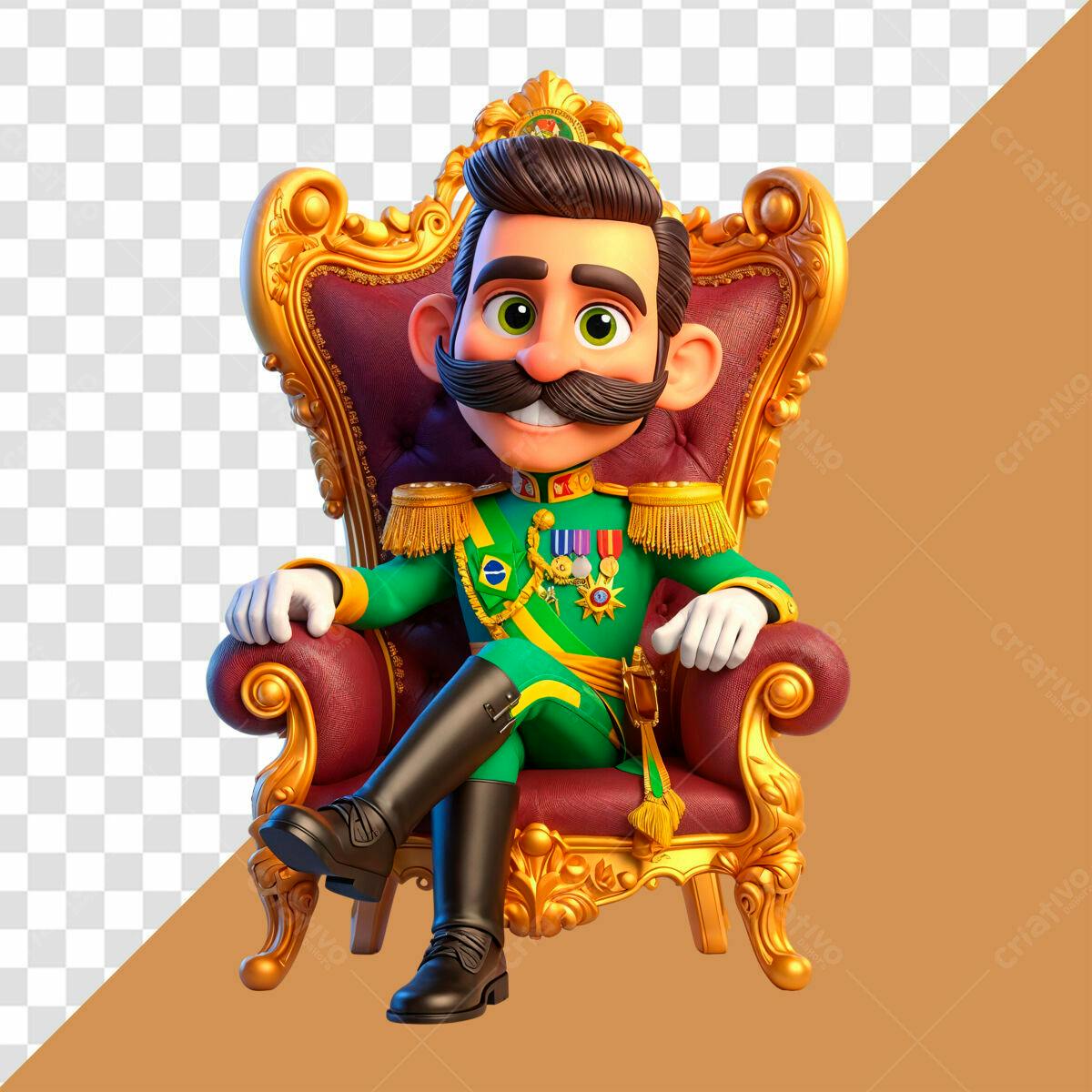 Personagem Cartoon General PSD Editável