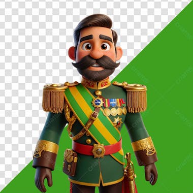 Personagem 3d soldado independência do brasil