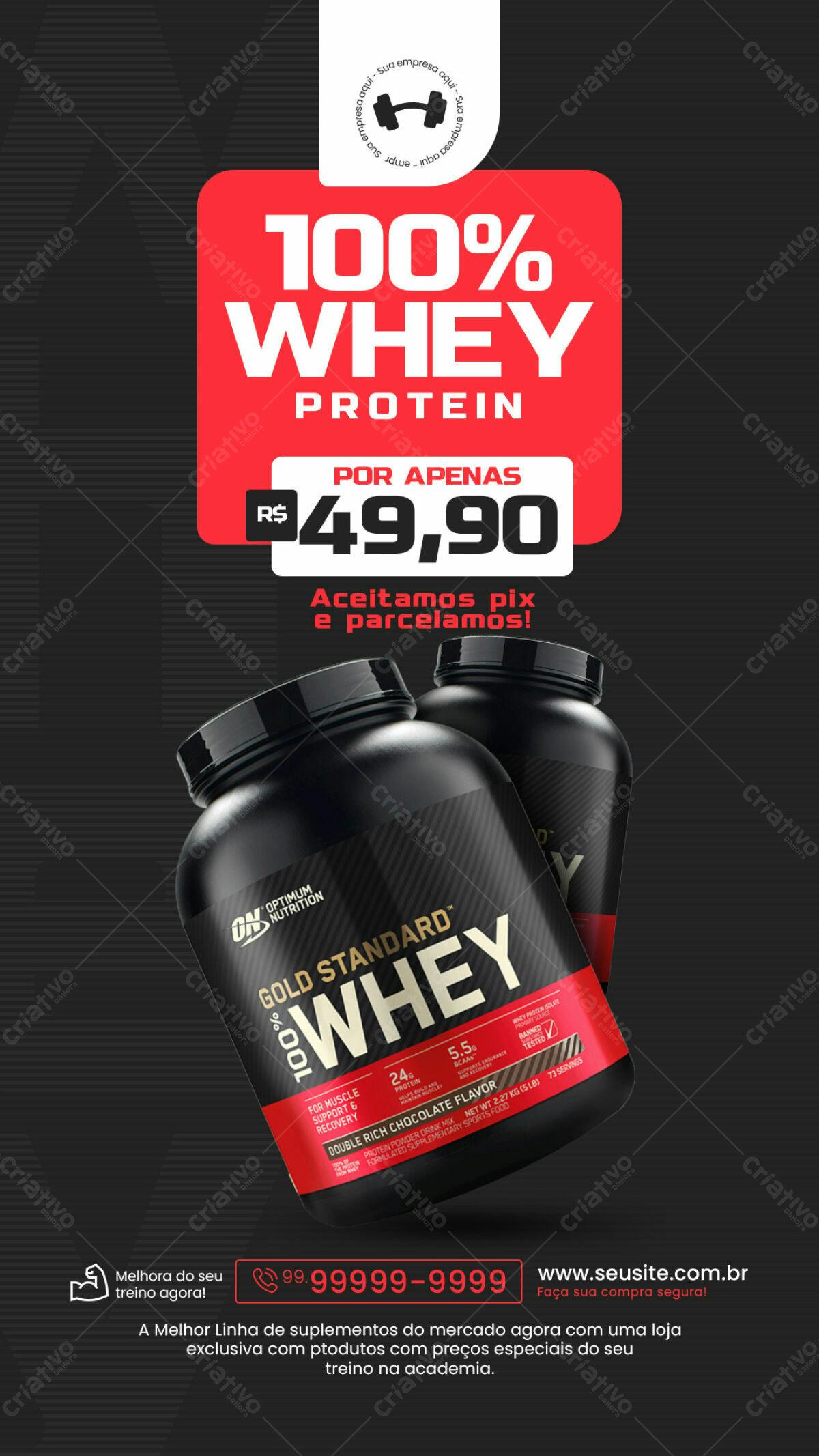 Flyer para Promoção Whey Protein PSD Editável