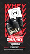 Storie loja de suplementos social media instagram whey protein em promoção