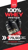 Storie loja de suplementos social media instagram whey protein oferta