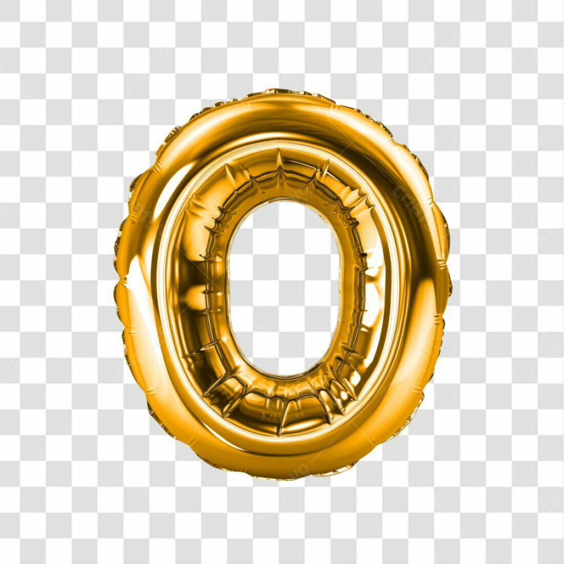 Ícone Número Zero Balão Dourado PNG com fundo transparente