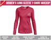 Women's long sleeve t shirt editable psd mockup