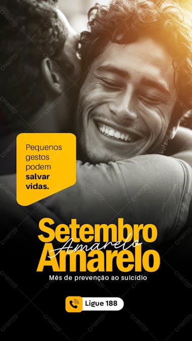 Setembro amarelo story pequenos gestos psd