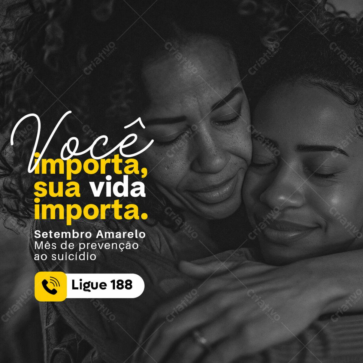 Post para Setembro Amarelo PSD Editável