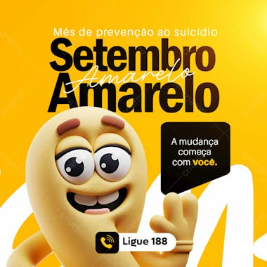 Setembro amarelo campanha feed psd editável