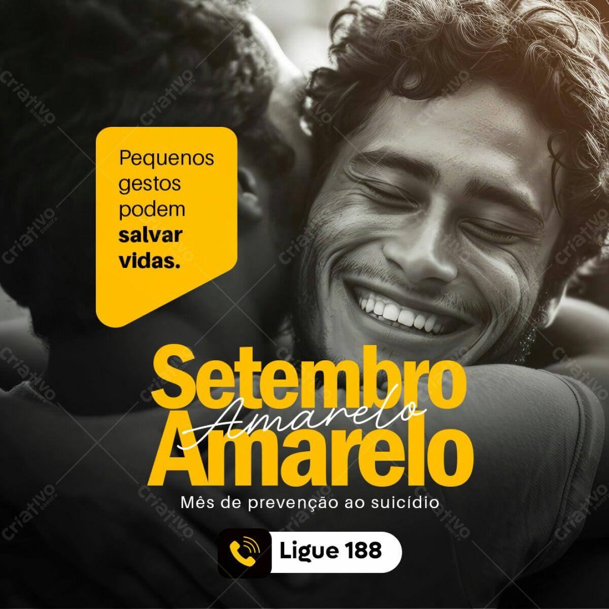 Post para Setembro Amarelo PSD Editável
