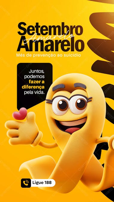 Setembro amarelo social media story editável