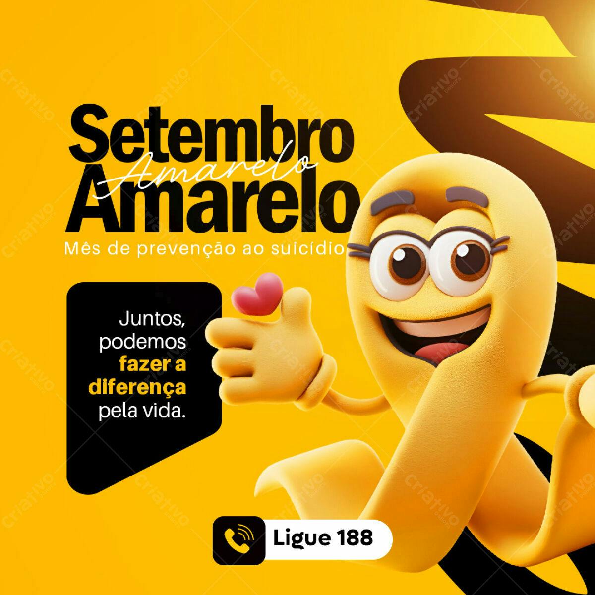 Post Setembro Amarelo PSD Editável