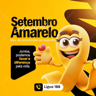 Setembro amarelo social media feed editável