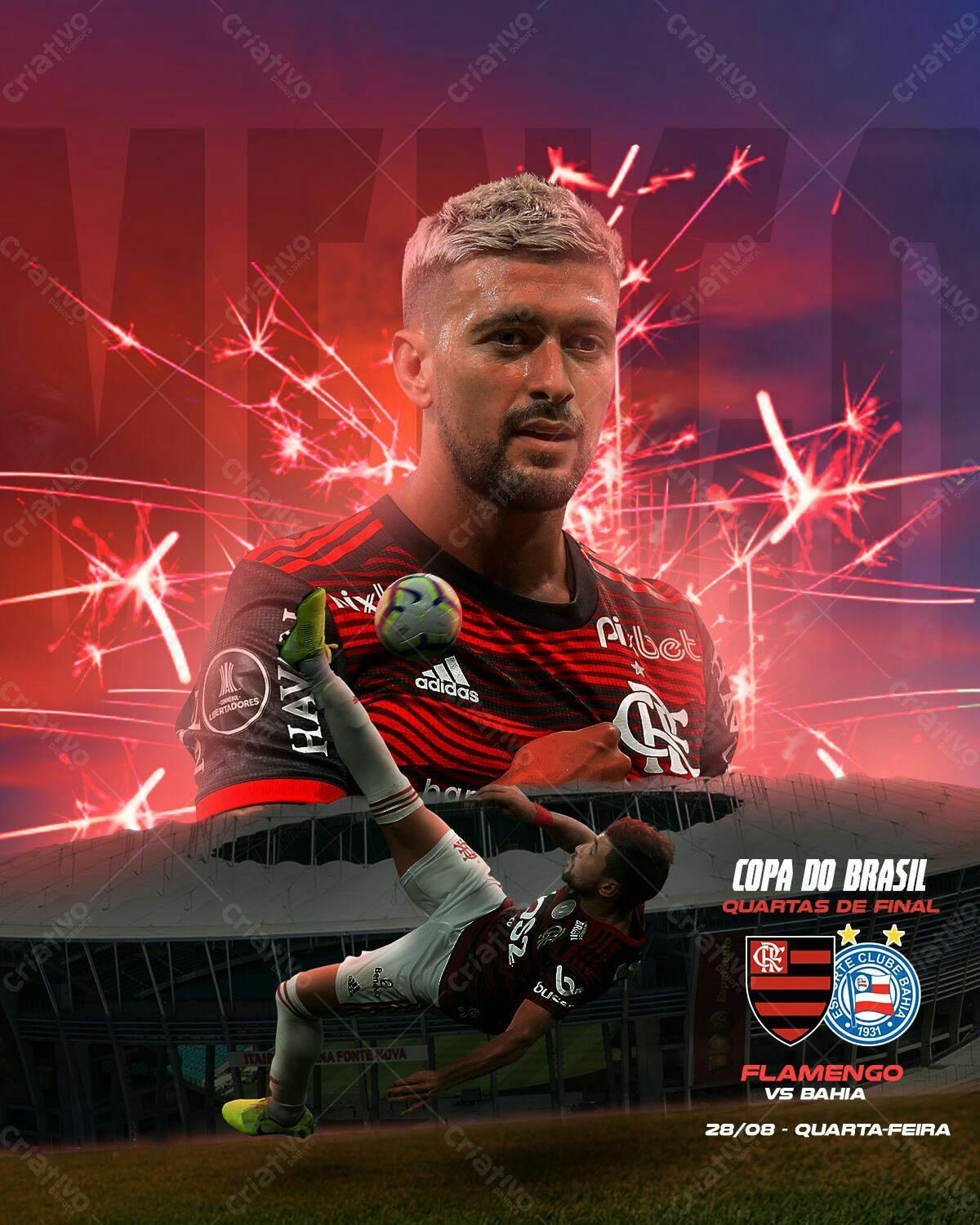 Poster Flamengo x Bahia Copa do Brasil PSD Editável