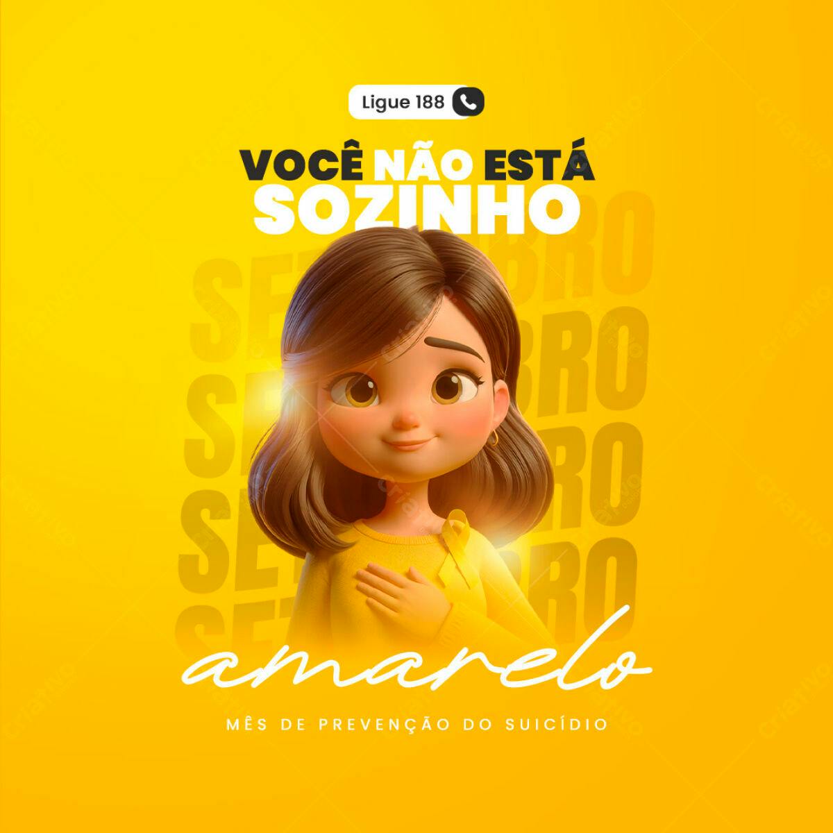 Post para Setembro Amarelo PSD Editável