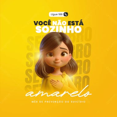 Feed setembro amarelo social media psd editável