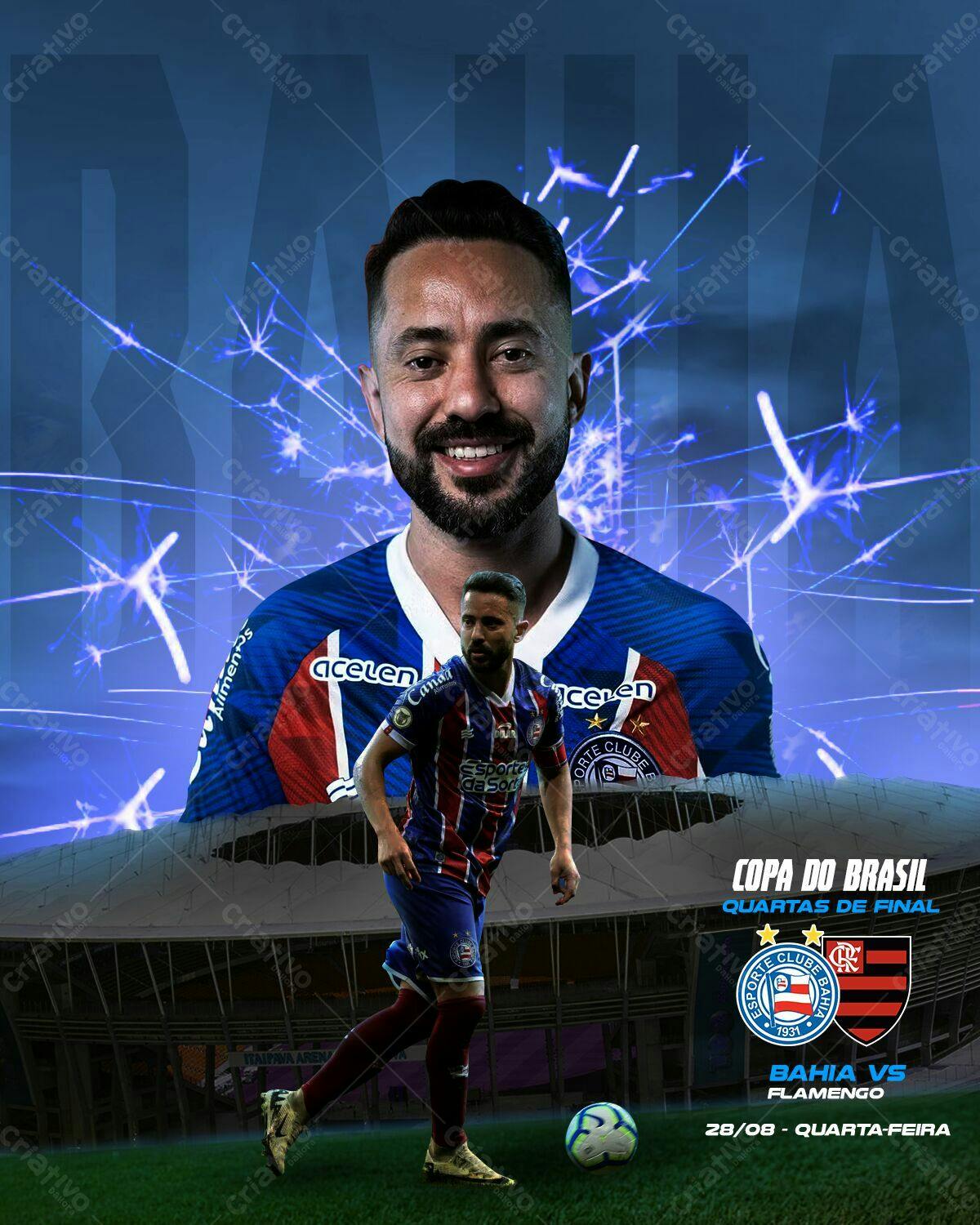 Poster Copa do Brasil Bahia x Flamengo PSD Editável
