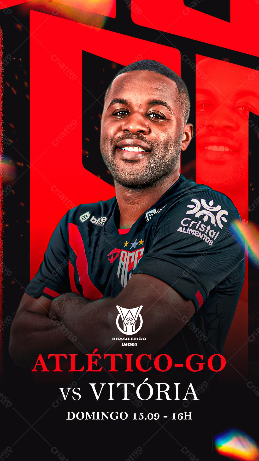 Flyer Atlético-GO vs Vitória PSD Editável