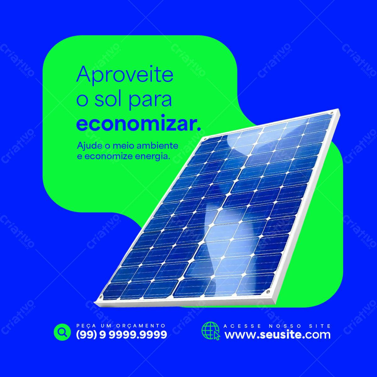 Post para Energia Solar PSD Editável