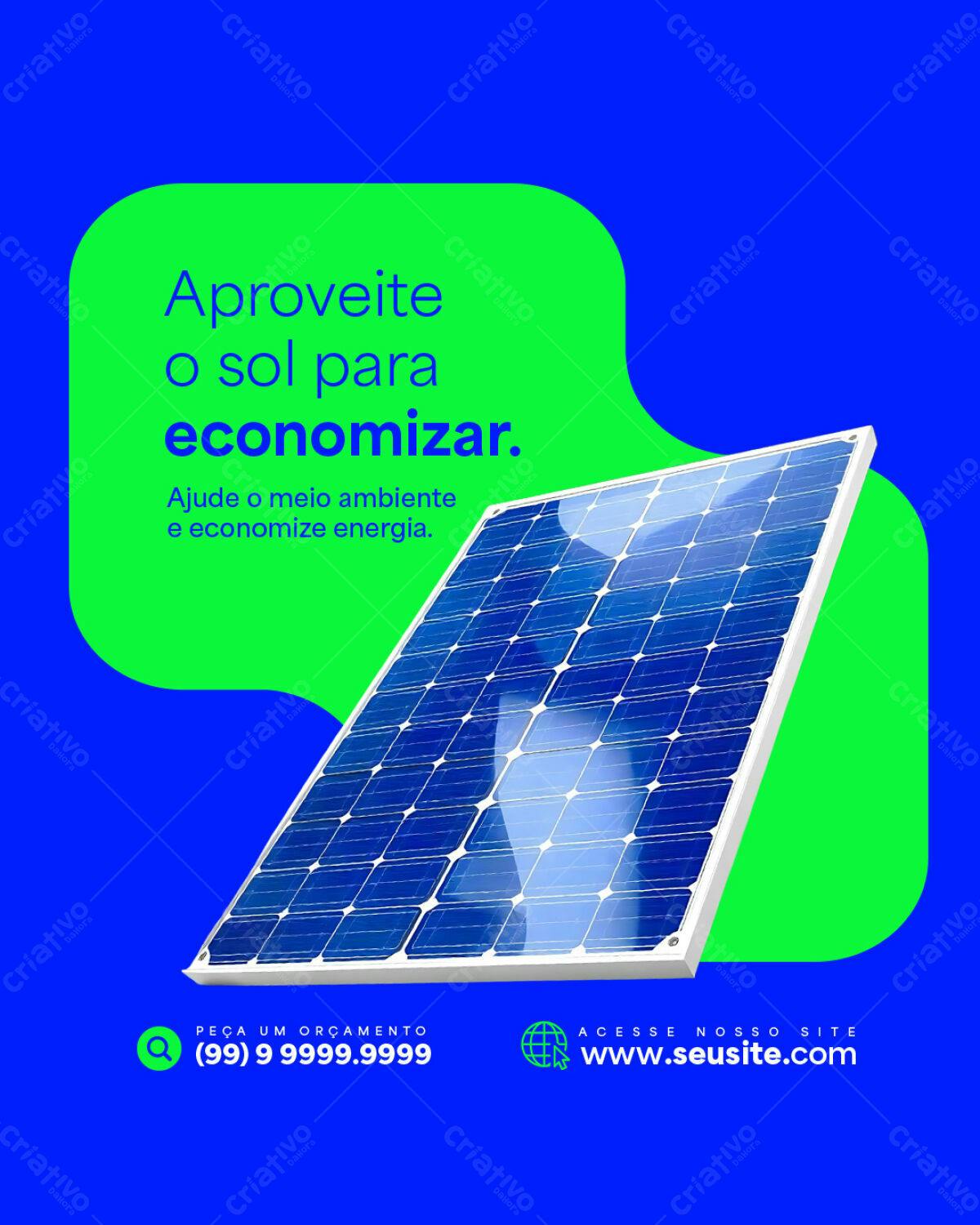 Post para Energia Solar PSD Editável