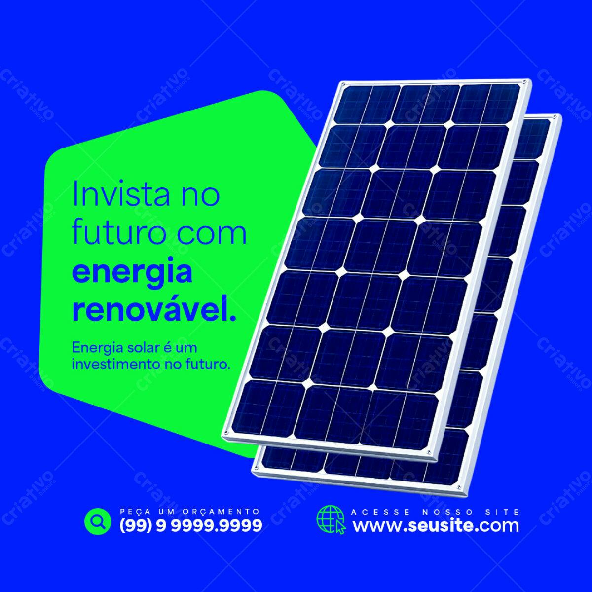 Post para Energia Renovável PSD Editável