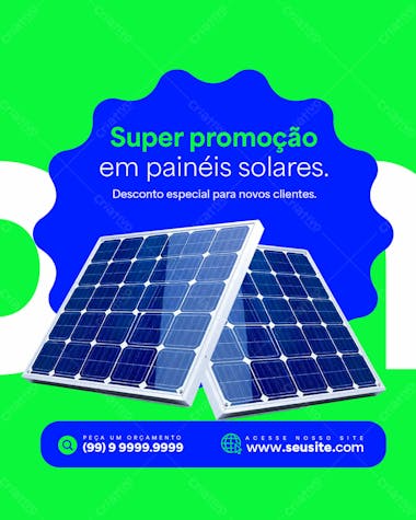 Energia solar promoção especial feed