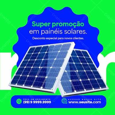 Energia Solar Promoção Especial Social Media Psd