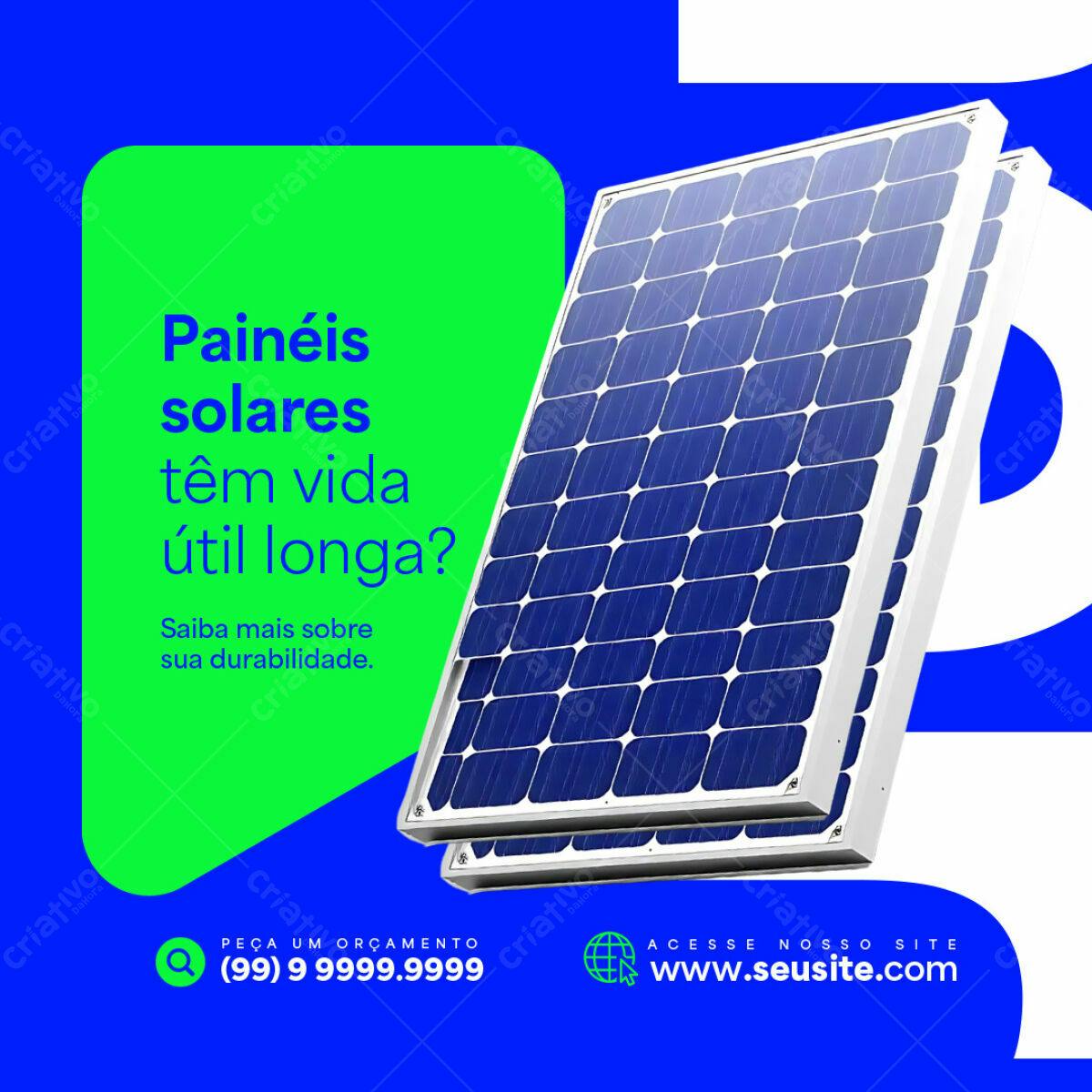 Post para Redes Sociais Energia Solar PSD Editável