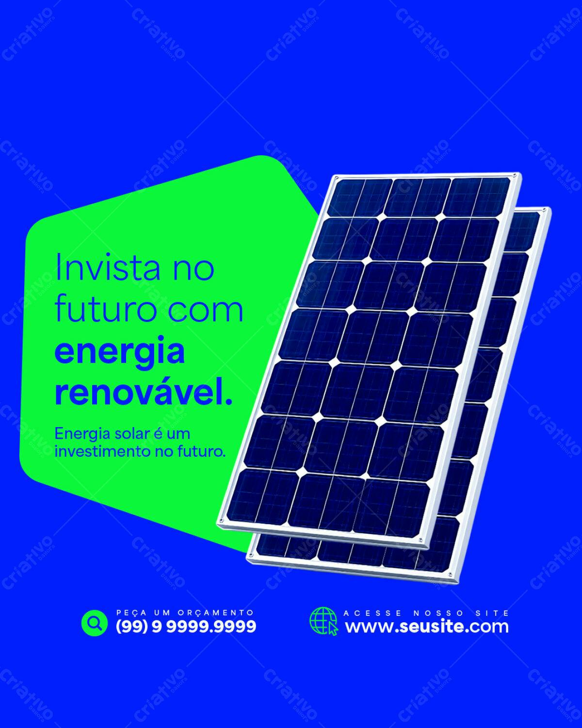 Post para Energia Renovável PSD Editável
