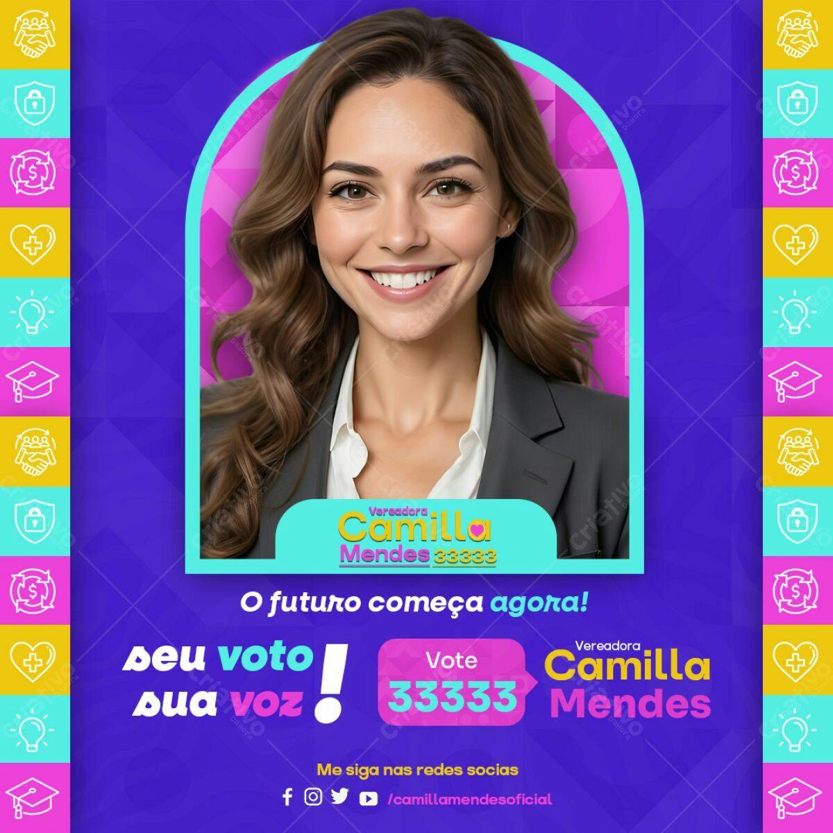 PSD para Campanha Política - Candidata PSD Editável