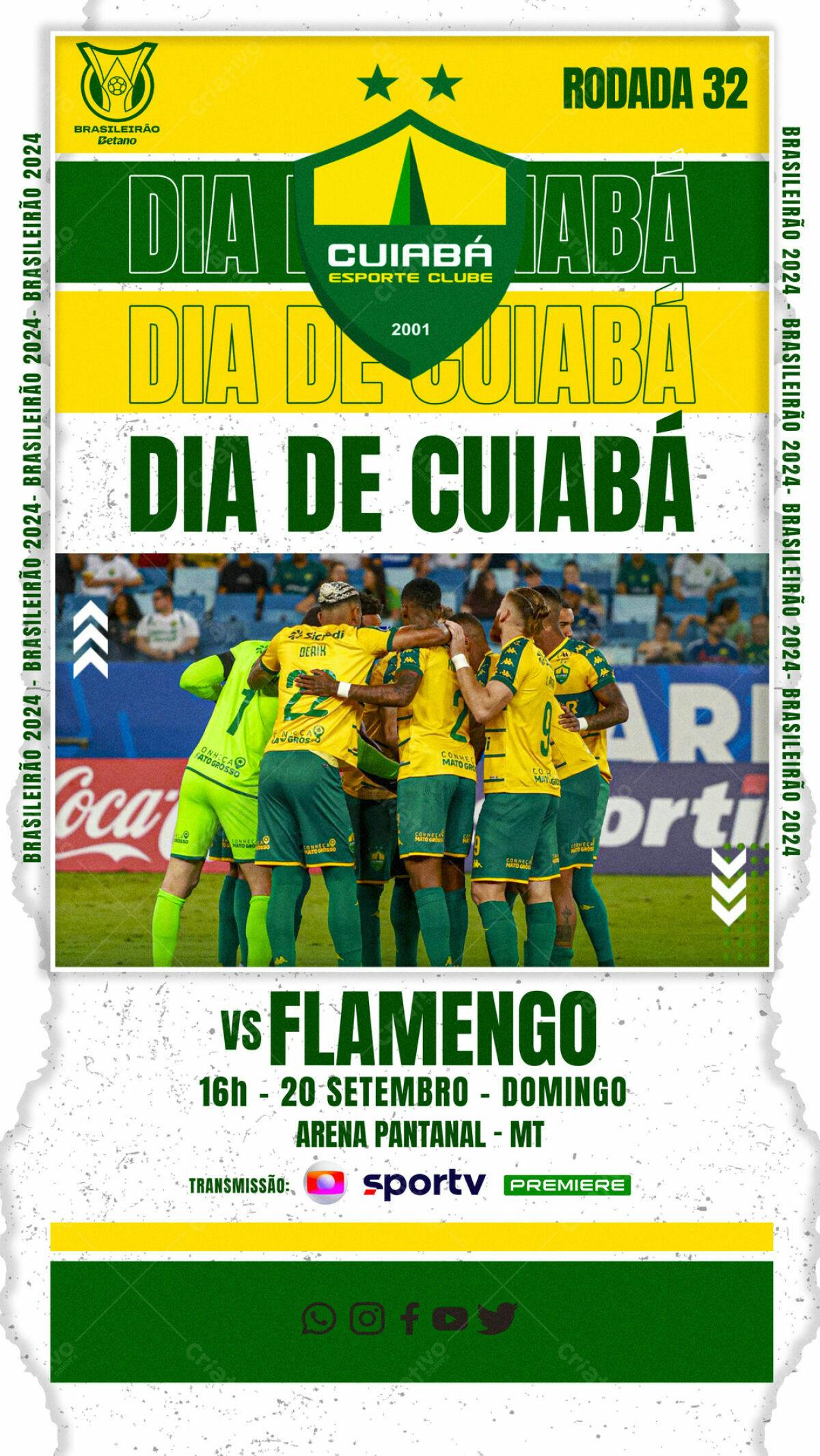 Flyer Cuiabá x Flamengo PSD Editável