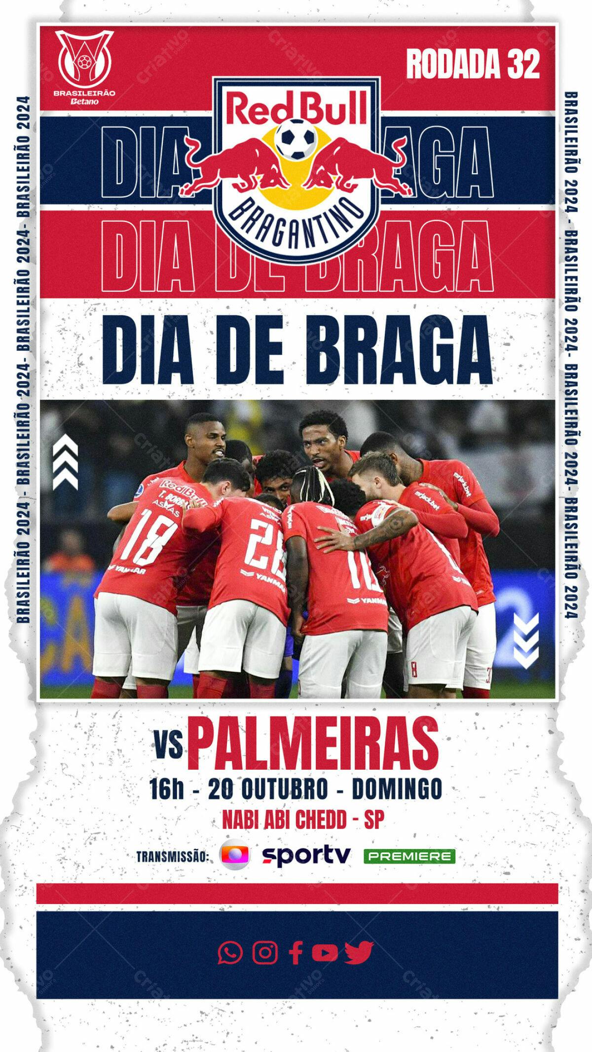 Flyer Dia de Braga x Palmeiras PSD Editável