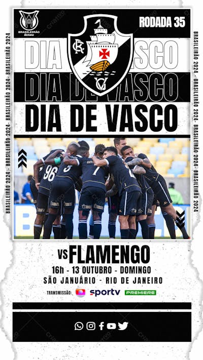 FLYER ESPORTIVO CAMPEONATO BRASILEIRO 2024 DIA DE VASCO