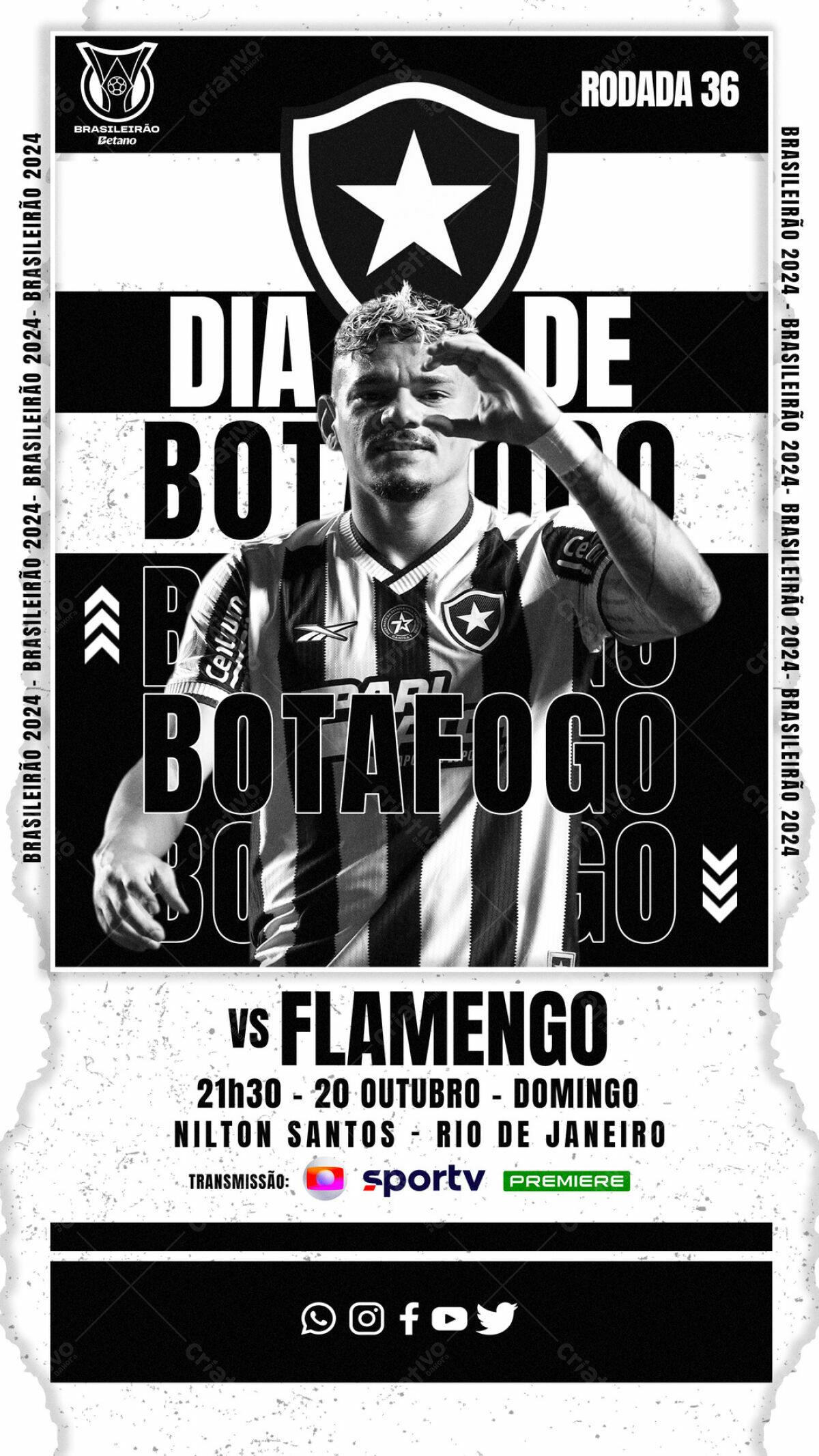 Flyer Botafogo vs Flamengo PSD Editável