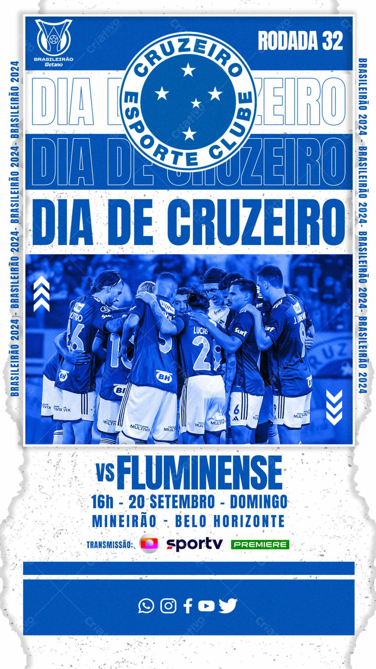 Flyer Jogo Cruzeiro x Fluminense PSD Editável