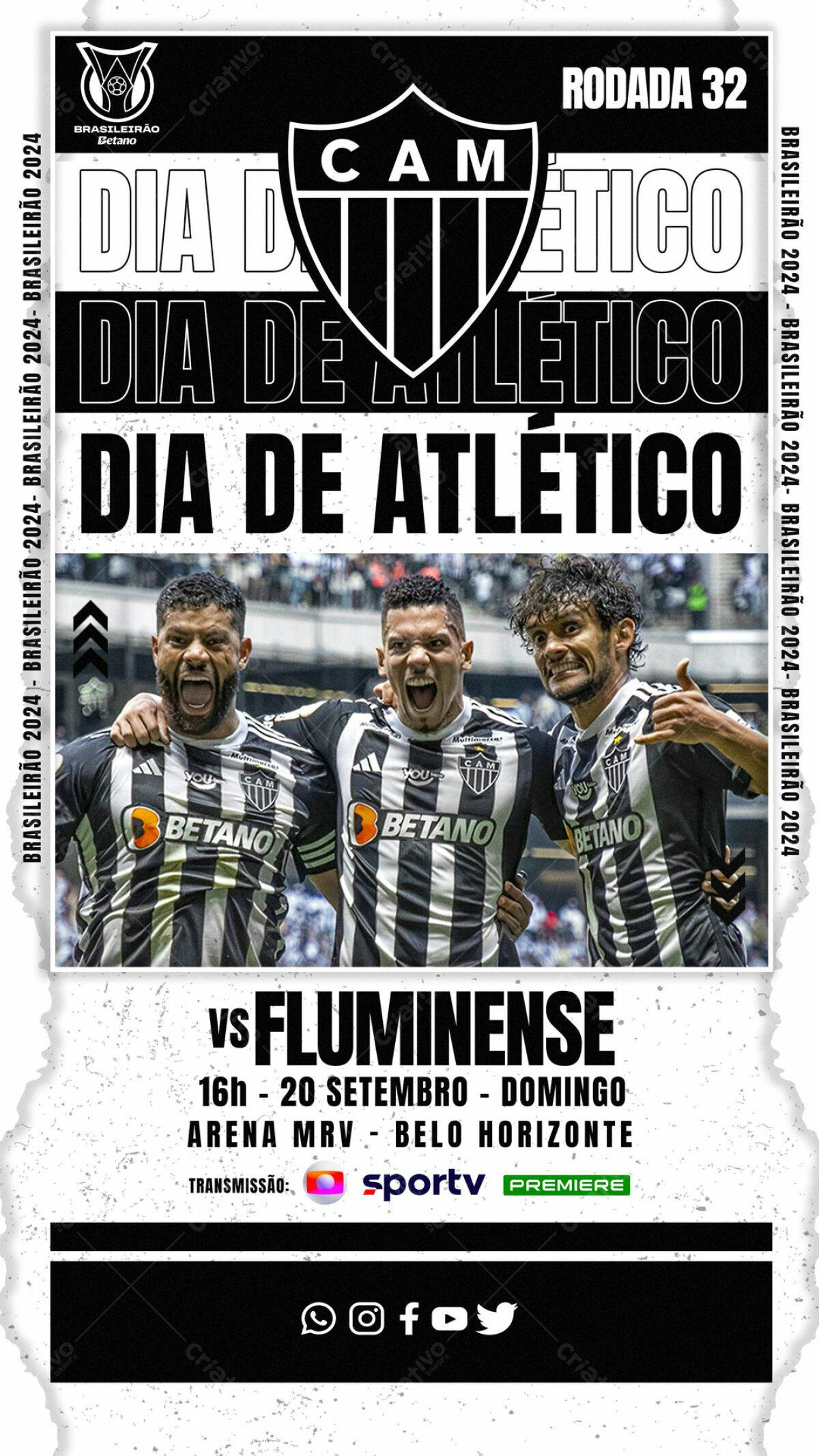 Flyer Atlético x Fluminense PSD Editável
