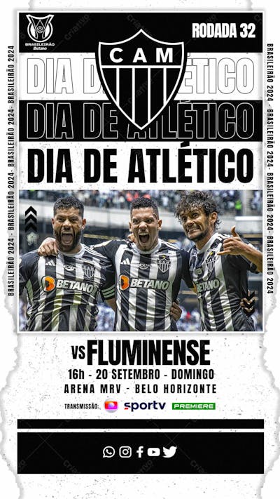 FLYER ESPORTIVO CAMPEONATO BRASILEIRO 2024 DIA DE ATLÉTICO MG